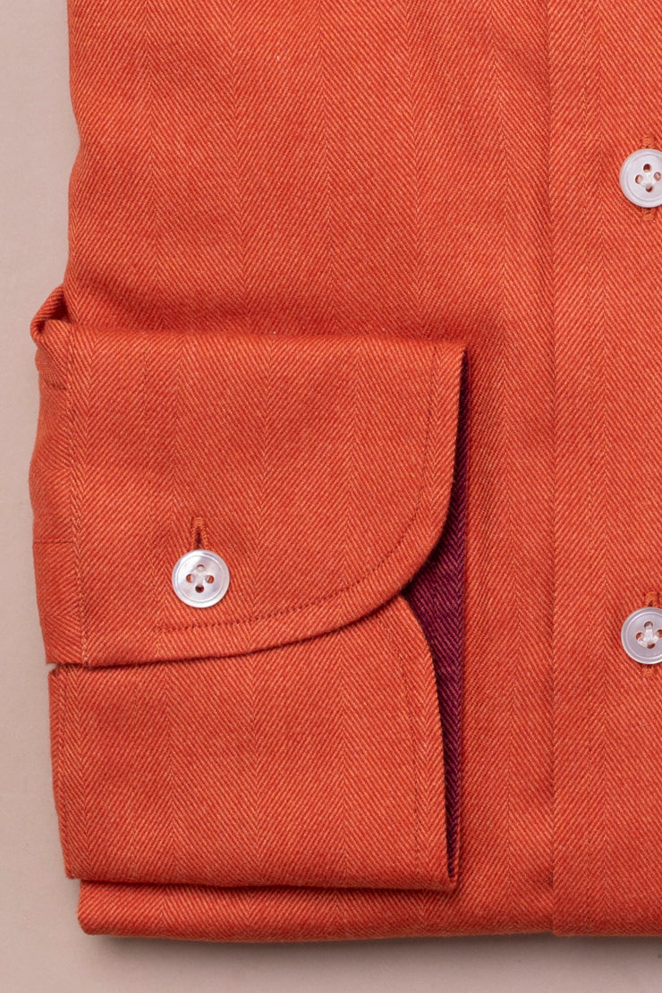 Supersoft Orange Herringbone Shirt