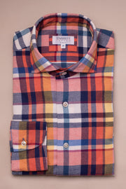 Red And Blue Brushed Cotton Check Shirt