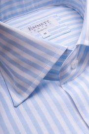 White And Blue Casual Stripe Shirt