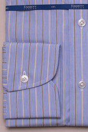 Yellow And Blue 140s Striped Shirt