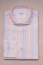 Light Pastel Linen Striped Shirt