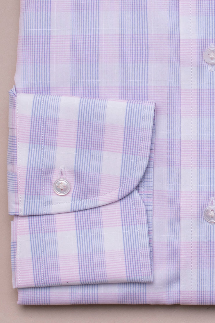 Pink And Blue Checked Shirt