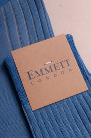 Blue On Blue Striped Cotton Socks