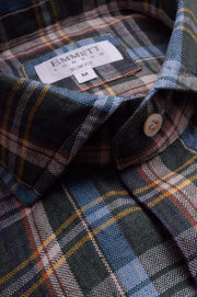 Green Linen Checked Shirt