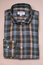 Green Linen Checked Shirt