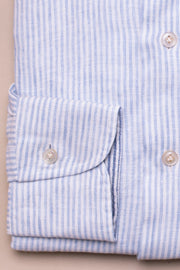 Light Blue Linen Striped Shirt