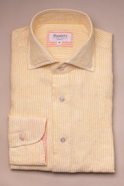 Yellow Linen Striped Shirt
