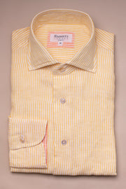Yellow Linen Striped Shirt