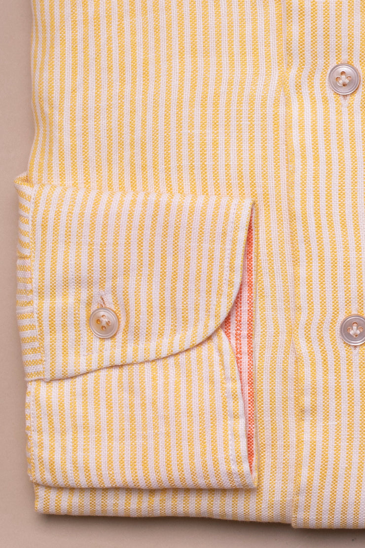 Yellow Linen Striped Shirt