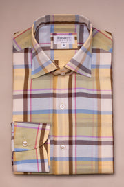 Yellow And Blue Lightweight Checked Shirt