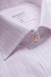 Fine Pink And Blue Striped 140s Shirt