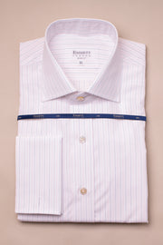 Fine Pink And Blue Striped 140s Shirt