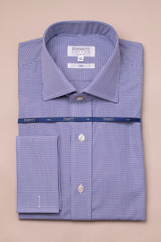 Blue Micro Gingham 140s Shirt