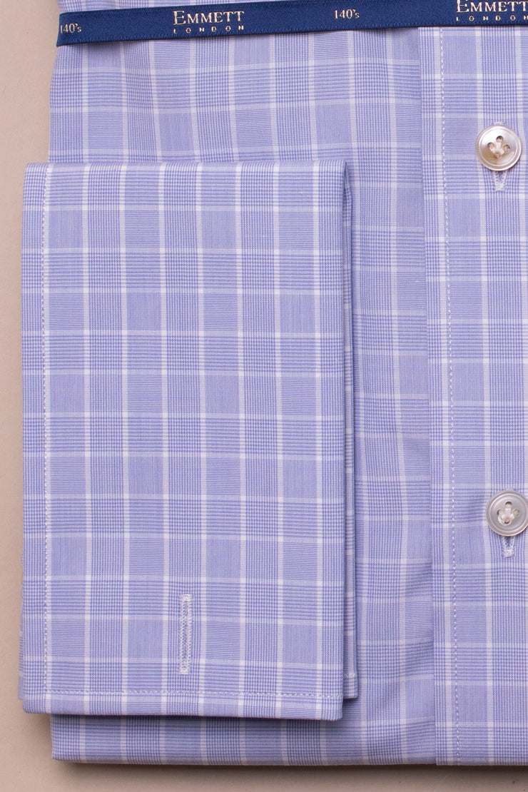Blue Checked 140s Shirt