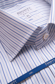 Mixed Blue 140s Stripe Shirt