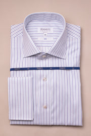 Mixed Blue 140s Stripe Shirt