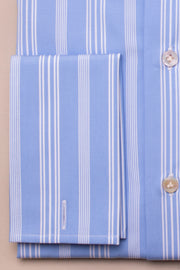 Mixed White On Blue Striped Shirt