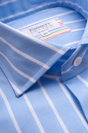 Wide White On Blue striped Shirt