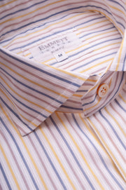 Blue And Yellow Light Striped Shirt