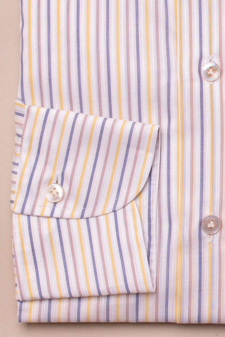 Blue And Yellow Light Striped Shirt