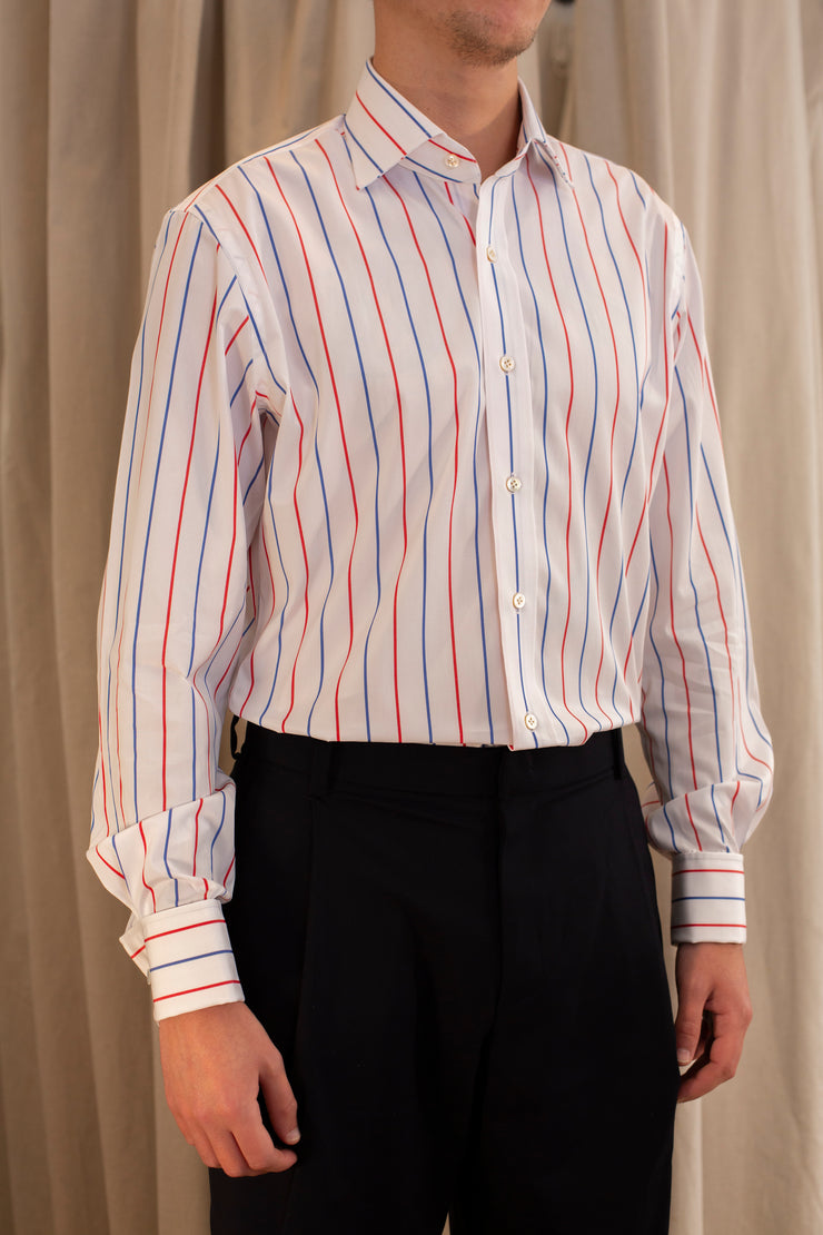 Red And White Fine Striped Shirt