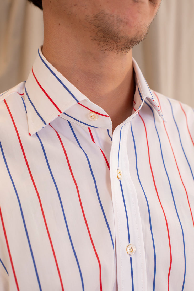 Red And White Fine Striped Shirt