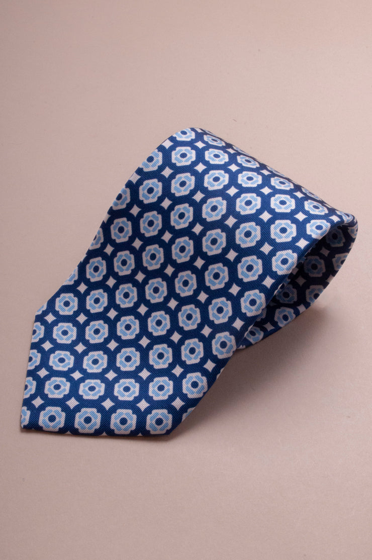 Blue Design Silk Tie
