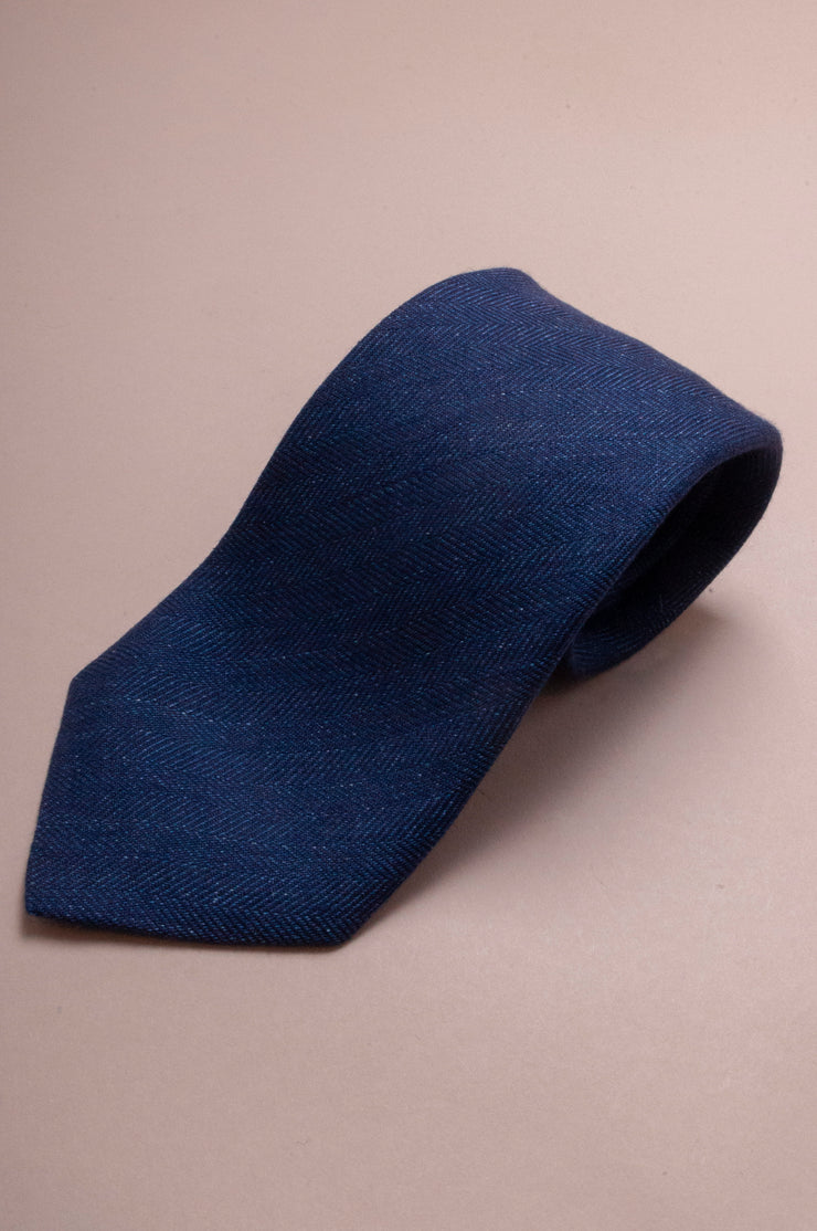 Blue Herringbone Tie