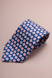 Blue Square Design Tie