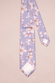 Summer Flower Silk Grey Tie