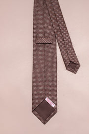 Brown Textured Check Tie