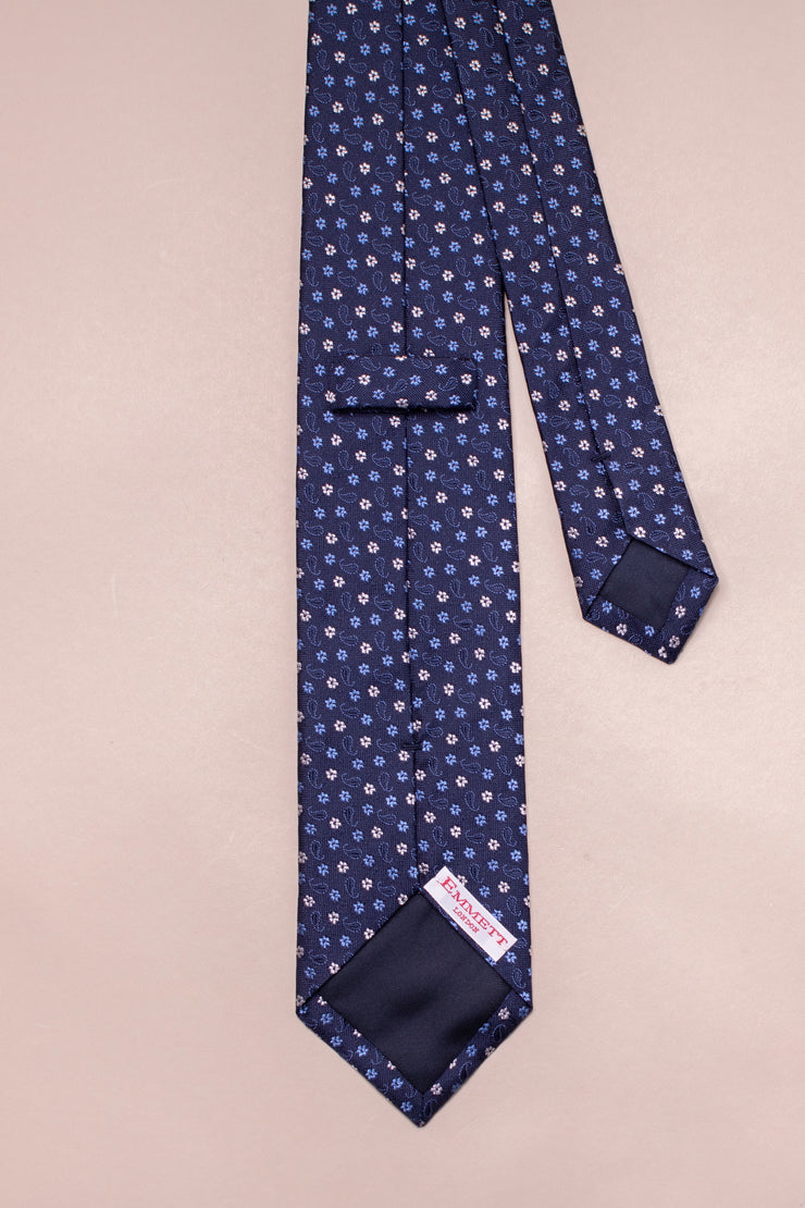 Micro Blue Design Silk Tie