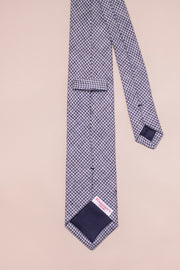 Linen Dogstooth Grey Tie