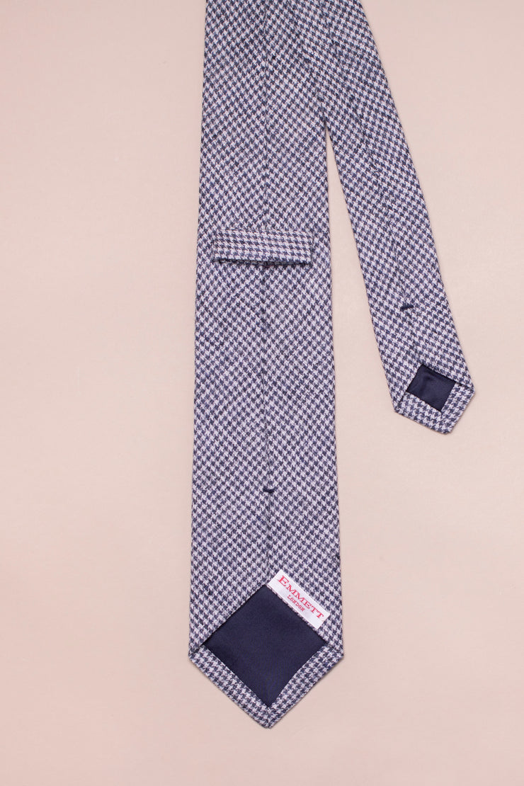Linen Dogstooth Grey Tie
