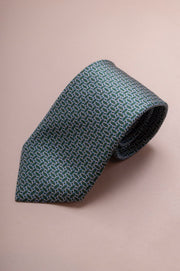 Green Silk Ringed Tie