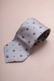 Grey Design Silk tie