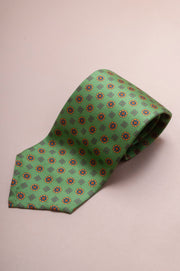Light Green Design Silk Tie