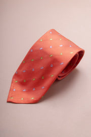 Light Orange Paisley Design Silk tie