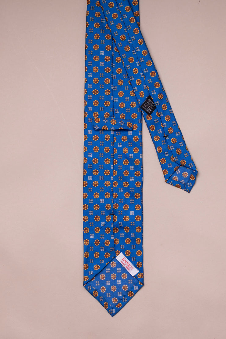 Royal Blue And Orange Silk tie