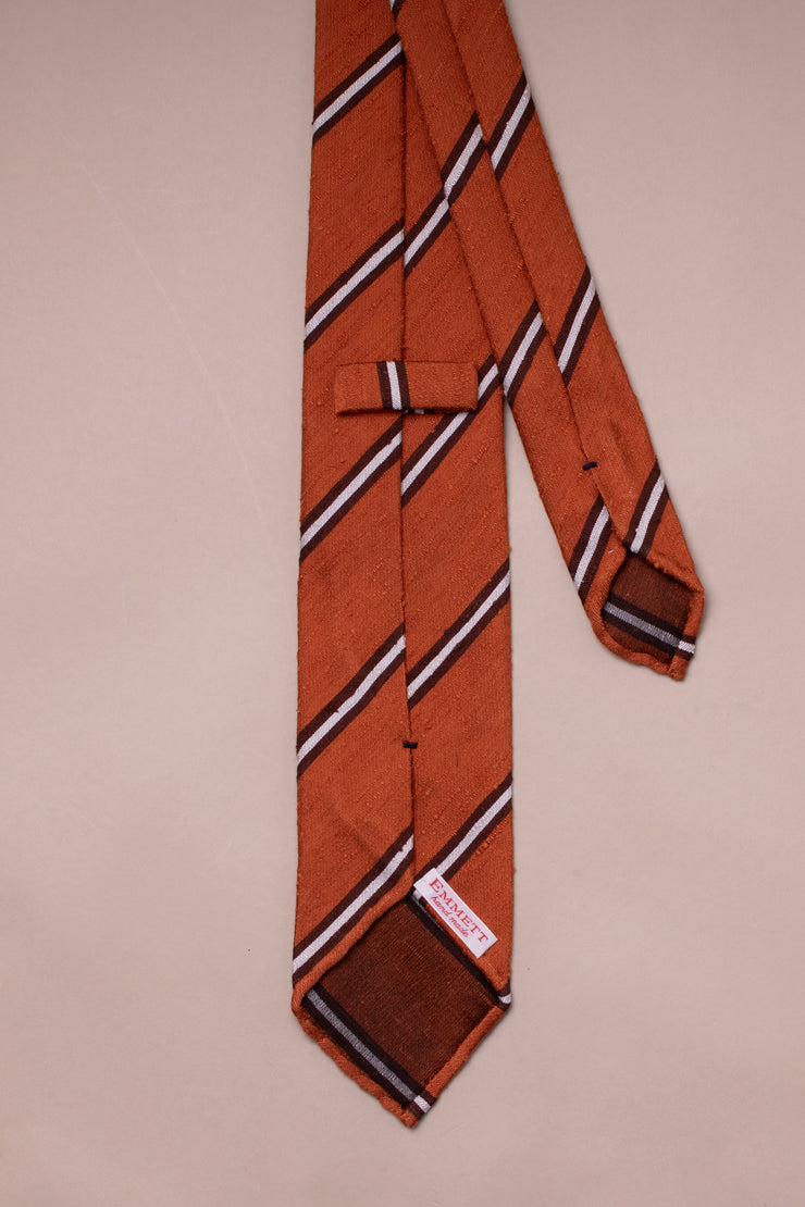 Orange Striped Silk Tie