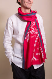 Red Wind Blowing Cotton Scarf