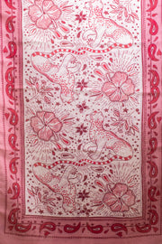 Leopard Printed  Silk Linen Scarf