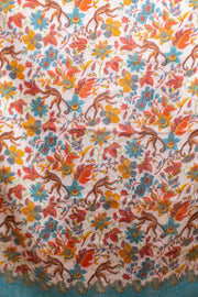 Colourful Printed  Monkey Silk Linen Scarf
