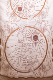 Mermaid Design Linen Silk Scarf
