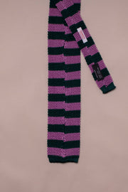 Green And Pink Silk Knitted Tie