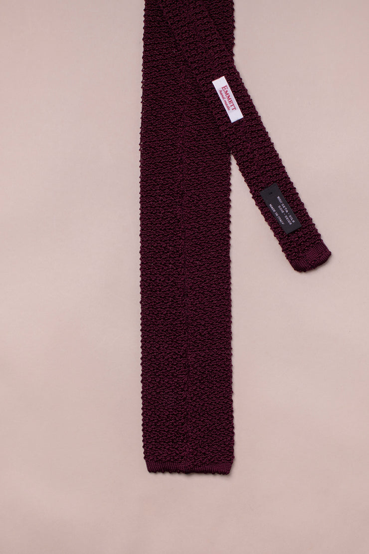 Burgundy Silk Knitted Tie