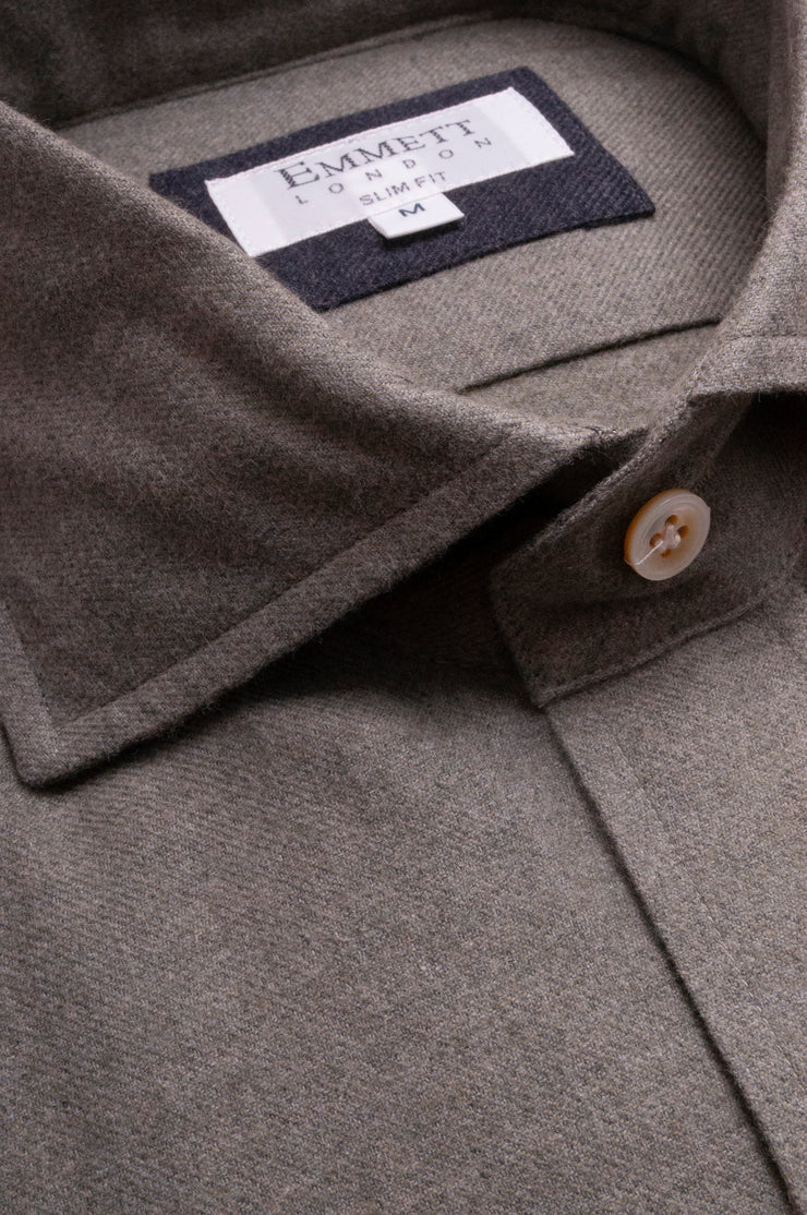Soft Grey Brushed Cotton Shirt