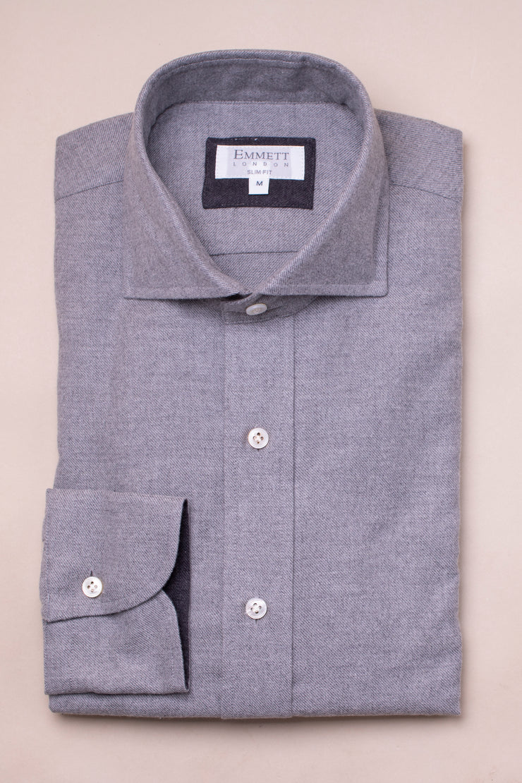 Light Grey Brushed Cotton Shirt