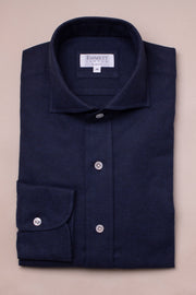 Petrol Blue Brushed Cotton Shirt