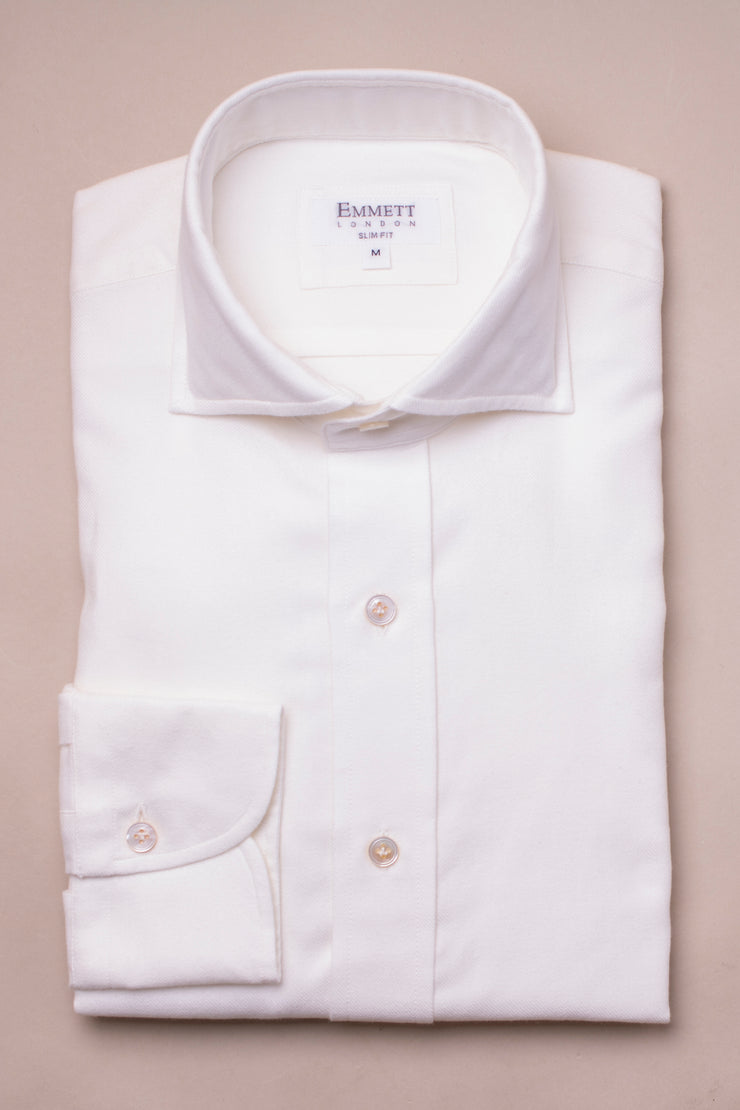 White Brushed Cotton Shirt